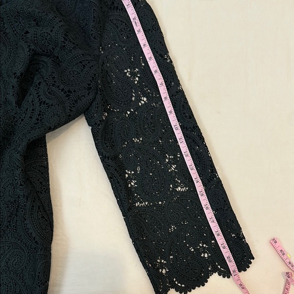 Ann Taylor Black Cocktail Sheath Dress V-Neck 3/4 Sleeve - Picture 6 of 7